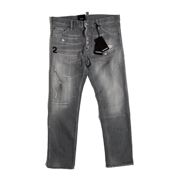 DSQUARED2 Mens Slim Jean IT46 W32 Denim Jeans S74LB0692S30260852 NWT Grey Gray - Picture 1 of 16